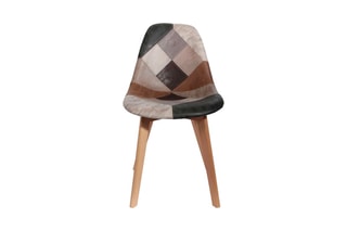 2 chaises Patchwork - 
Marron et gris