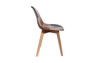 2 chaises Patchwork - 
Marron et gris