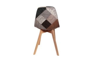 2 chaises Patchwork - 
Marron et gris
