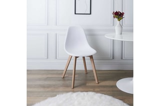 2 chaises en hêtre Scandinave - Blanc