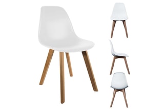 2 chaises en hêtre Scandinave - Blanc