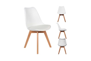2 chaises Scandinave - Blanc et naturel