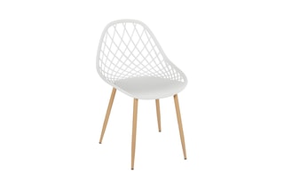 4 chaises d'extérieur Malaga - Blanc et marron