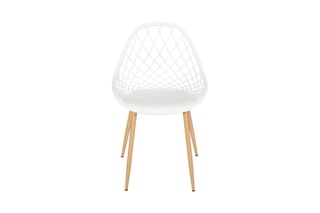 4 chaises d'extérieur Malaga - Blanc et marron