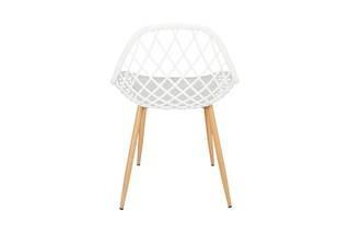 4 chaises d'extérieur Malaga - Blanc et marron