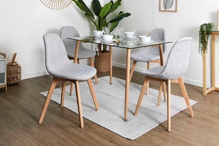 2 chaises - Gris et naturel