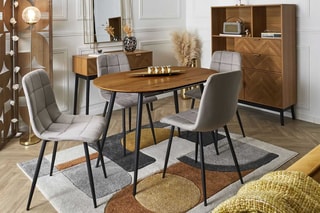 2 chaises Mateo - Taupe et noir