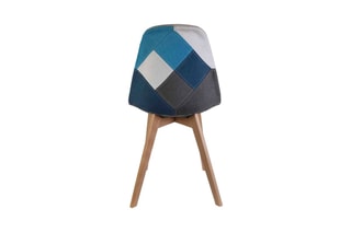 2 chaises Patchwork - Bleu et naturel