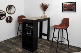 Chaise de bar Scott - Terracotta et noir