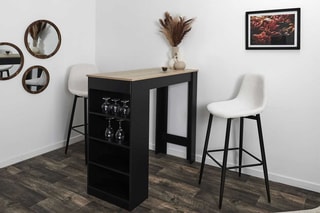 Chaise de bar Scott - Beige et noir