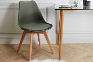 2 chaises Scandinave - Kaki et imitation bois
