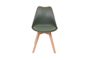 2 chaises Scandinave - Kaki et imitation bois