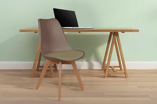 2 chaises Scandinave - Taupe et naturel