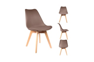 2 chaises Scandinave - Taupe et naturel