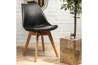 2 chaises Scandinave - Noir et naturel