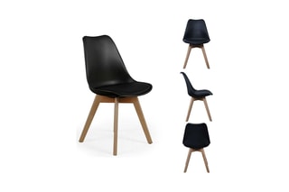 2 chaises Scandinave - Noir et naturel