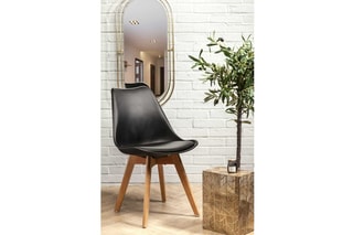 2 chaises Scandinave - Noir et naturel