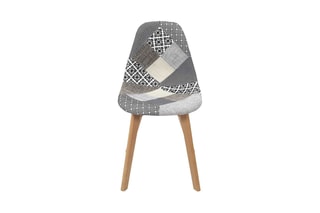 2 chaises Patchwork - Gris et naturel