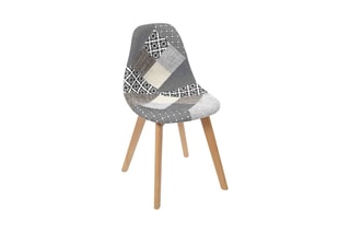 2 chaises Patchwork - Gris et naturel