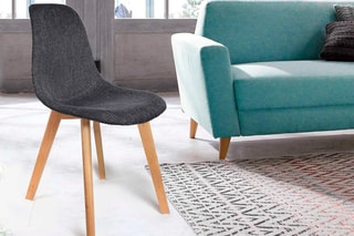 2 chaises  - Noir chiné et naturel