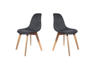 2 chaises  - Noir chiné et naturel