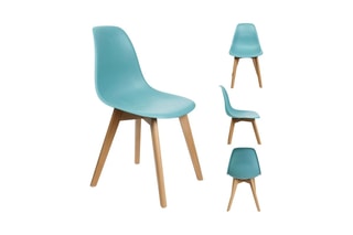 2 chaises Bleu céladon et naturel