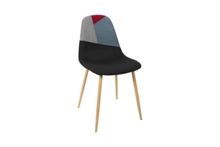 2 chaises Patchwork - Noir et imitation bois