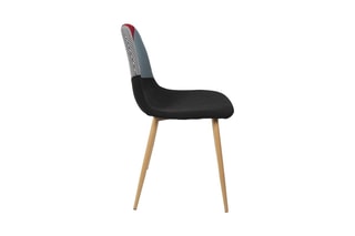 2 chaises Patchwork - Noir et imitation bois