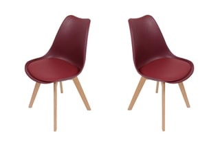 2 chaises Rouge et naturel