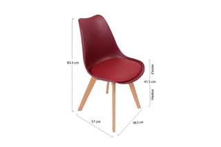 2 chaises Rouge et naturel