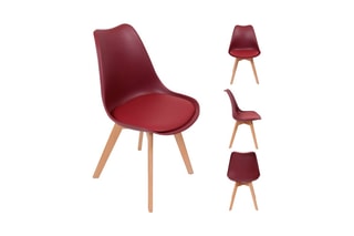 2 chaises Rouge et naturel