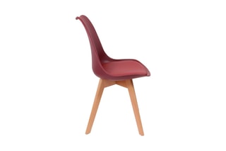 2 chaises Rouge et naturel