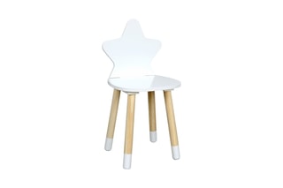 Chaise étoile Naturel et blanc
