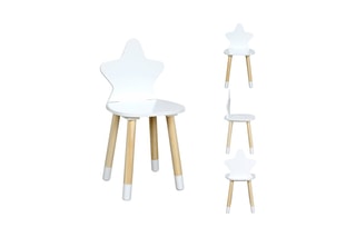Chaise étoile Naturel et blanc