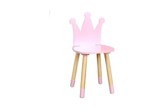 Chaise couronne Naturel et rose