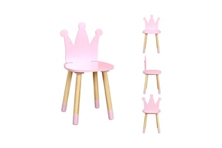 Chaise couronne Naturel et rose