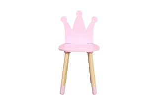 Chaise couronne Naturel et rose