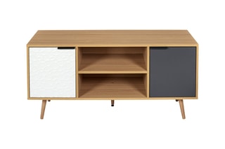 Meuble TV - Blanc et naturel