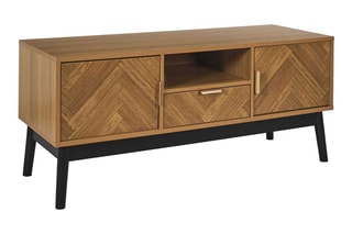 Meuble TV 2 portes en bois et pin Felix - 110 x 48 x 40 cm