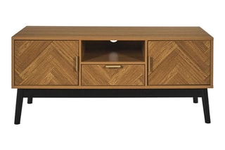 Meuble TV 2 portes en bois et pin Felix - 110 x 48 x 40 cm