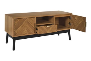 Meuble TV 2 portes en bois et pin Felix - 110 x 48 x 40 cm