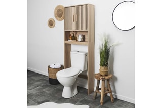 Meuble de WC 2 portes Klaus - 60 x 166 x 20 cm