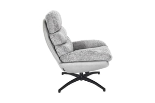 Fauteuil et repose-pieds William - Gris et noir