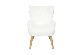 Fauteuil Helsinki - Imitation bois et blanc