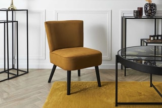 Fauteuil crapaud Giulia - Jaune et noir
