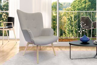 Fauteuil - Gris et naturel