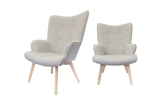 Fauteuil - Gris et naturel