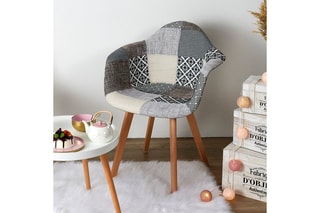2 fauteuils patchwork - Gris et blanc