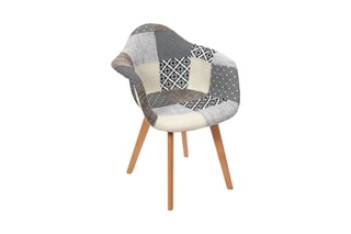 2 fauteuils patchwork - Gris et blanc