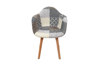 2 fauteuils patchwork - Gris et blanc
